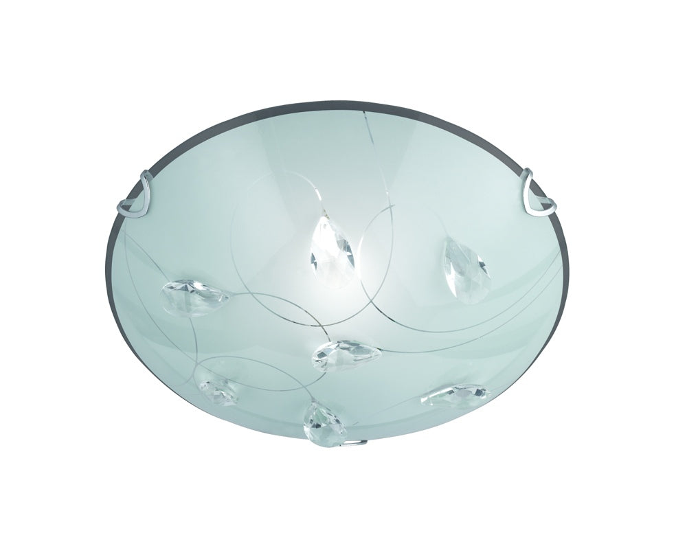 Plafoniera Vetro Cm 25 Con Gemme