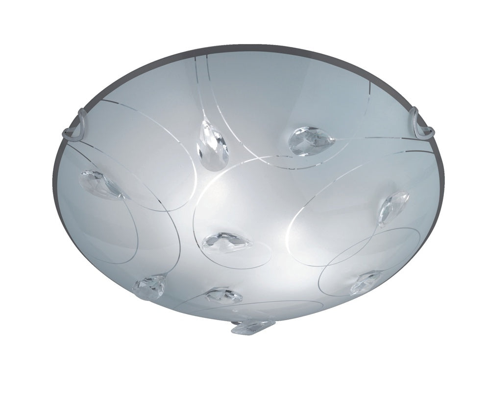 Plafoniera Vetro Cm 30 Con Gemme