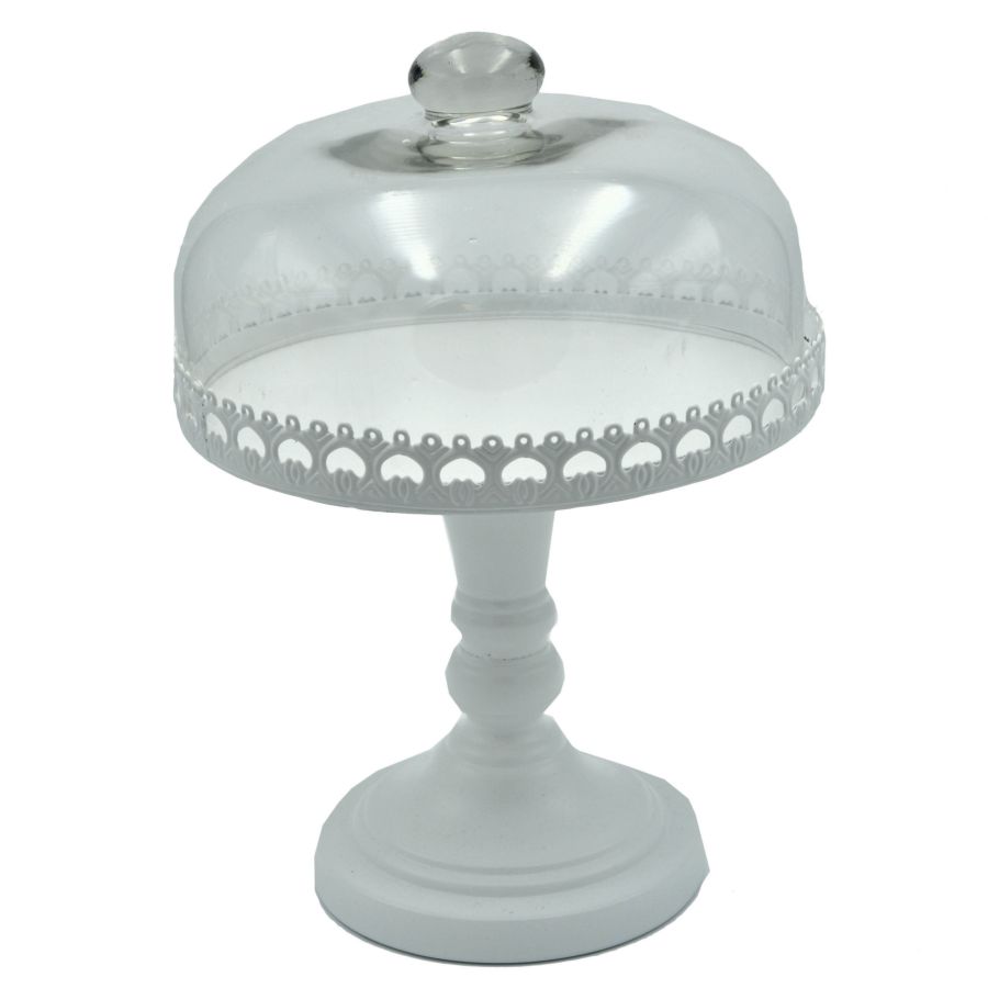 Alzata Vetro Piede Metallo 26X21 Cm