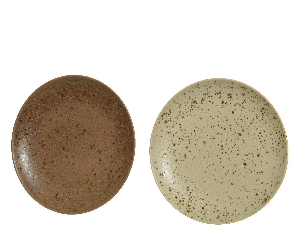 Piatto Beige Con Decoro D 27 Cm