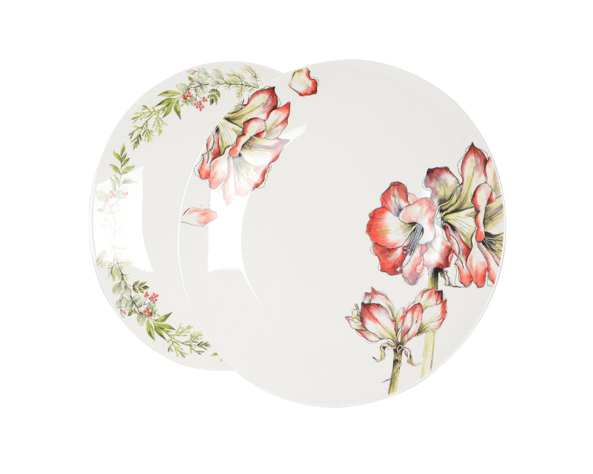 Set 2 Piatti 27 Cm Disegno Fiori