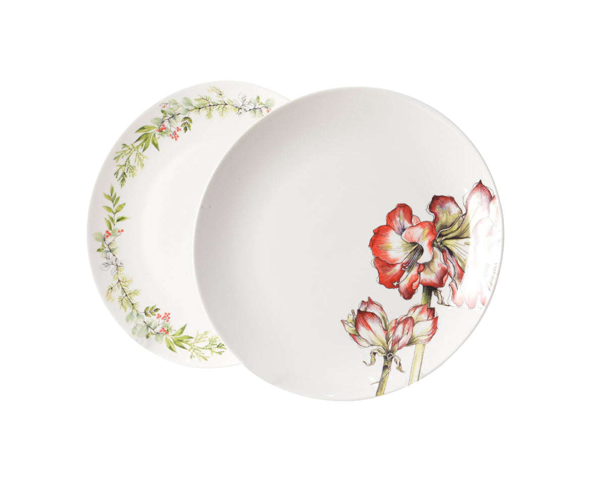 Set 2 Piatti 21 Cm Disegno Fiori