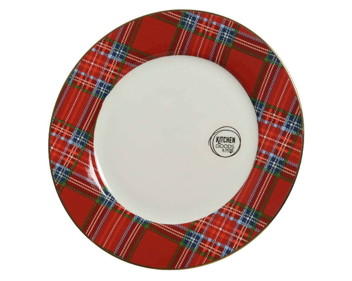 Piatto Rosso Bianco D 27 Cm