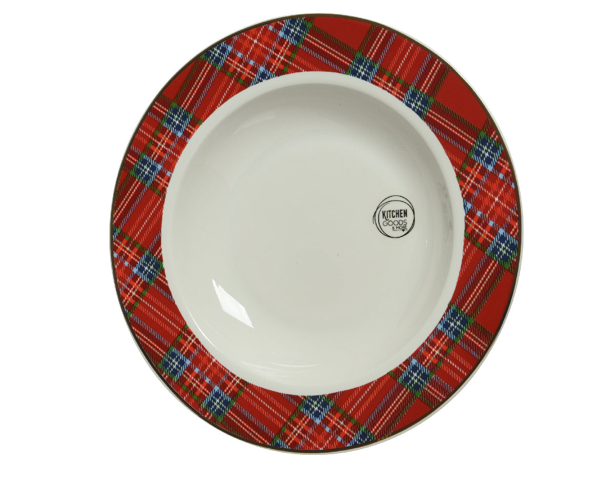 Piatto Rosso Bianco D 23 Cm