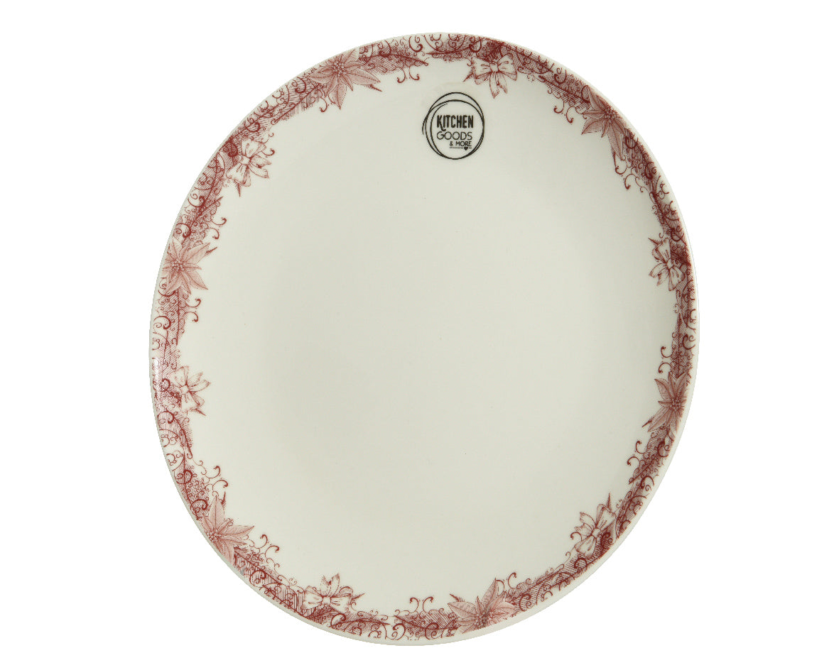 Piatto Porcellana Decoro Fiori D 21 Cm