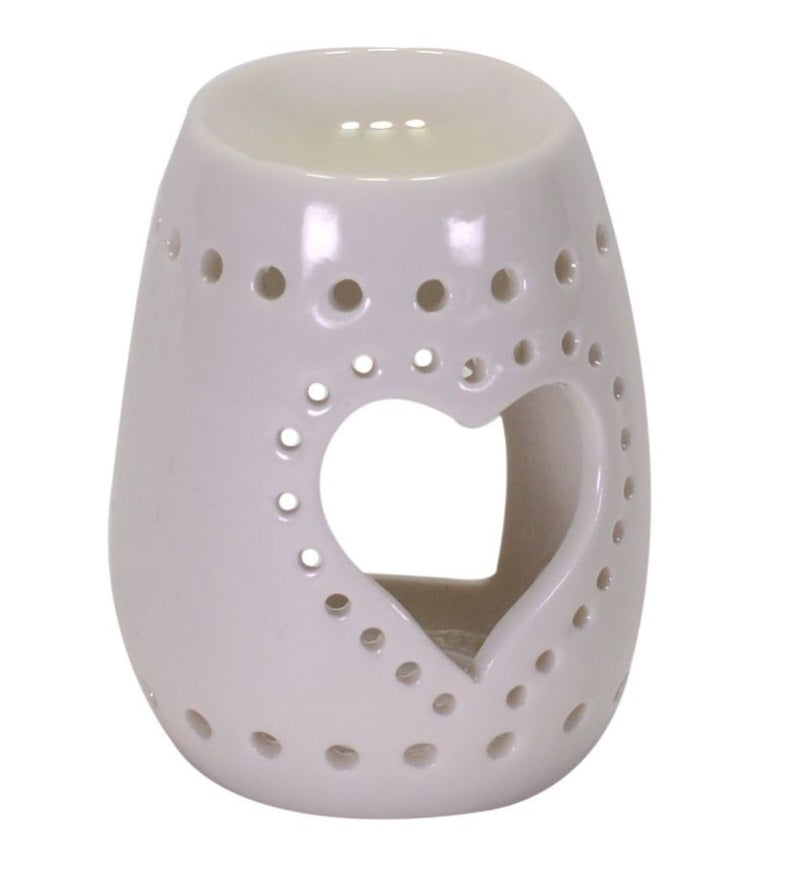 Bruciaessenze Bianco Con Cuore 10 Cm
