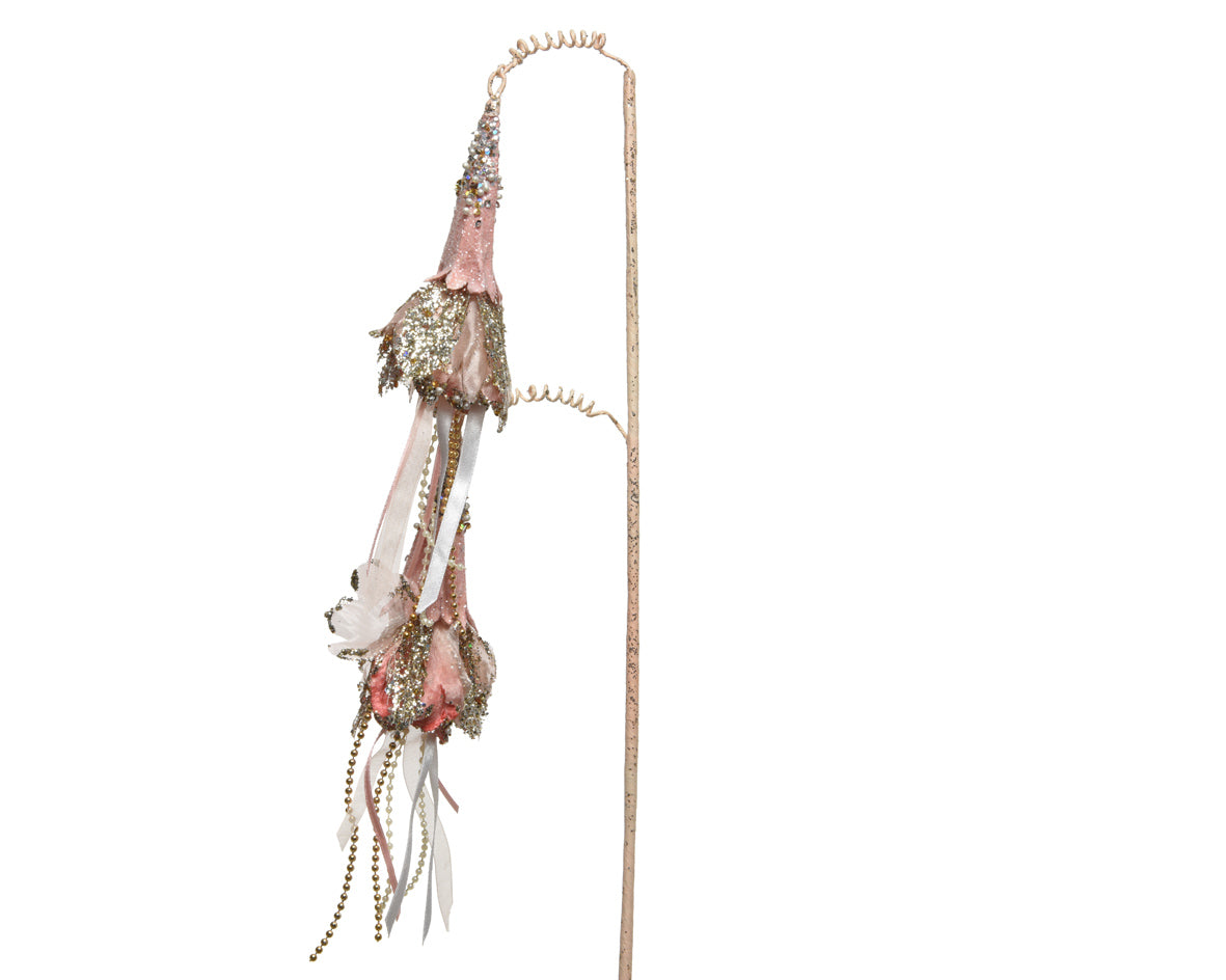 Fiore Gloria Mattutina Blush decorativo in poliestere da 90 cm per ornamento floreale - DeMatteis.it