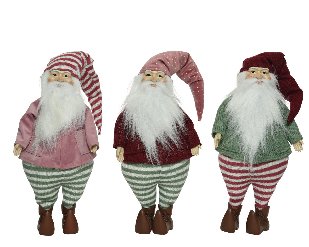 Gnomo natalizio decorativo 21x31x104 cm artigianale per addobbi casa e giardino - DeMatteis.it