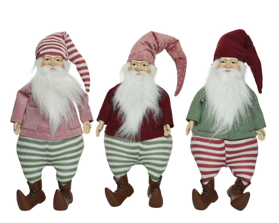 Gnomo Seduto decorativo dimensioni 15x19x81 cm per arredo natalizio - DeMatteis.it