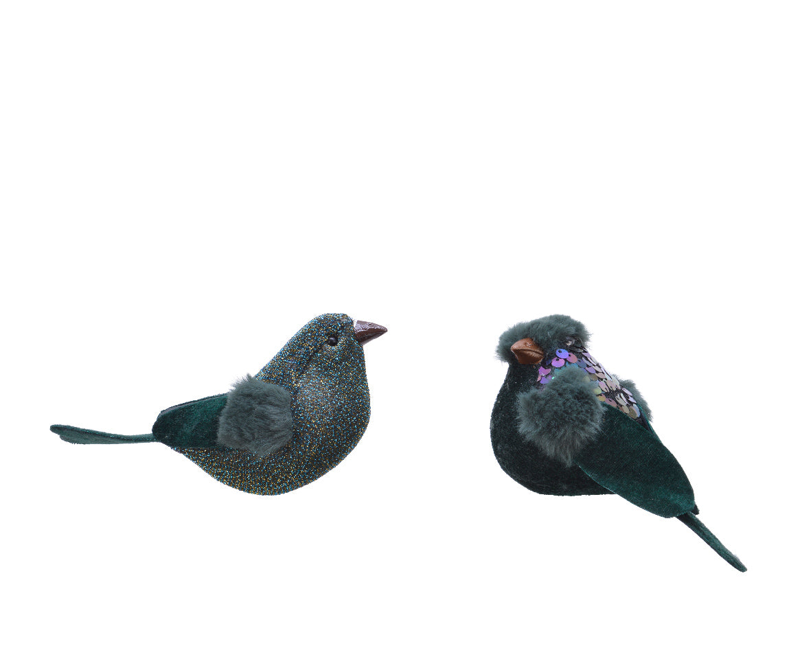 Uccellino decorativo con clip per addobbi natalizi e decorazioni festive - DeMatteis.it