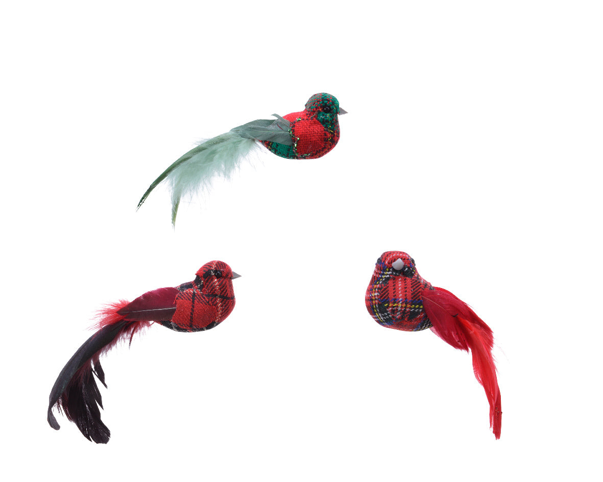 Uccellino decorativo con clip 12 x 5 cm per decorazioni natalizie e addobbi - DeMatteis.it