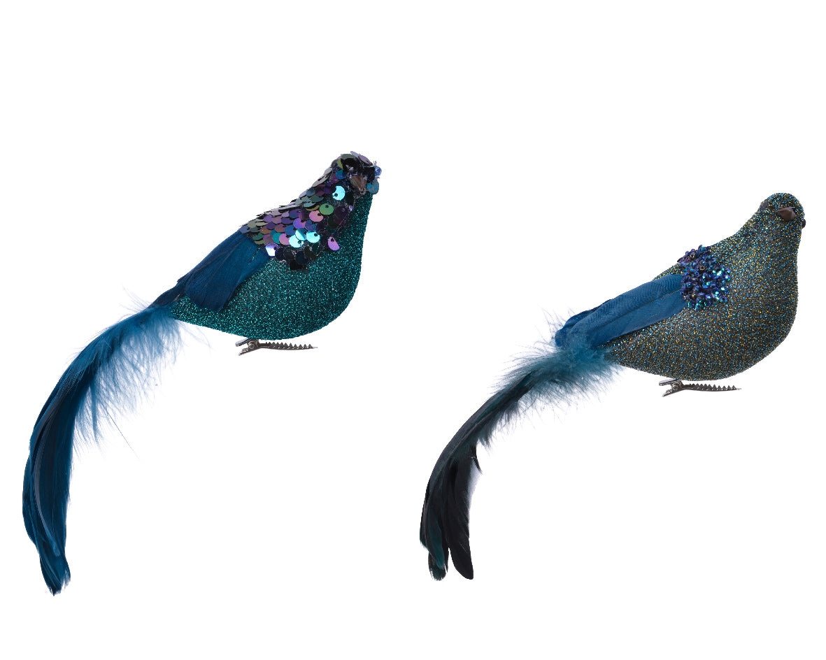 Uccellino decorativo con clip da 6 x 27 cm per decorazioni natalizie e ornamenti - DeMatteis.it