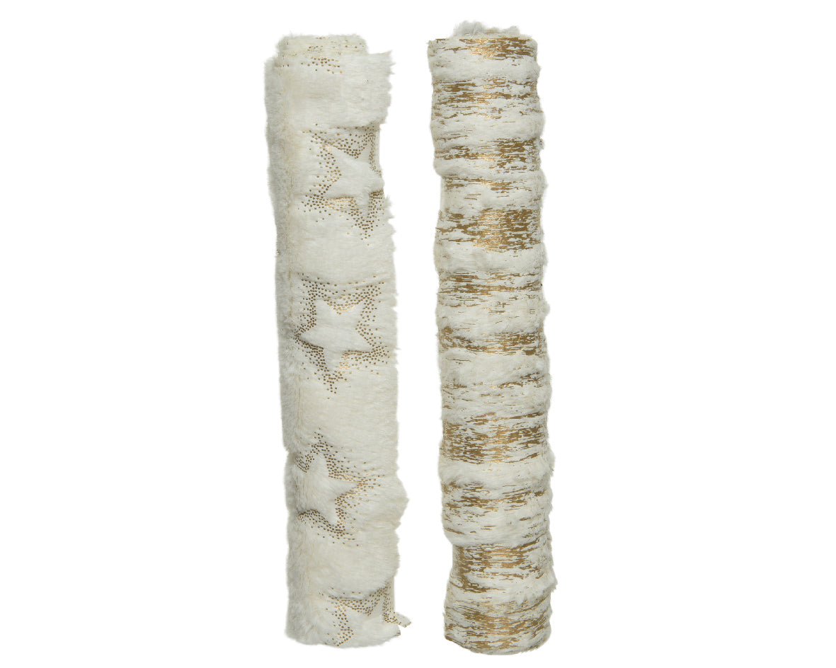 Runner bianco con decoro oro 35x200 cm per decorazione tavola e arredamento - DeMatteis.it