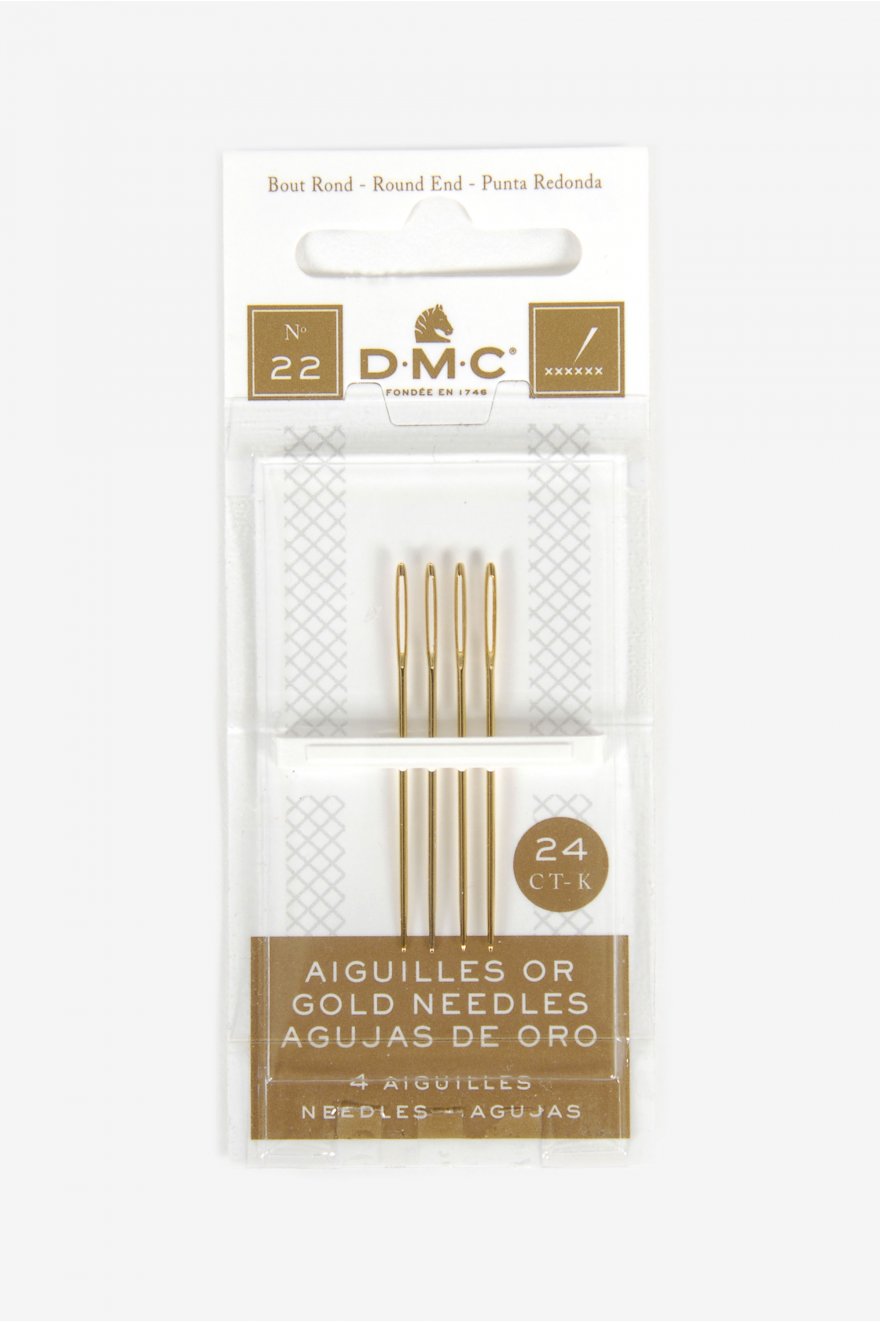 Aghi Dmc Tappezzeria Placcati Oro Misura 22: Aghi in metallo prezioso per lavori di tappezzeria e arredamento, adatti a tessuti e materiali di diversa consistenza. | Dematteis.it