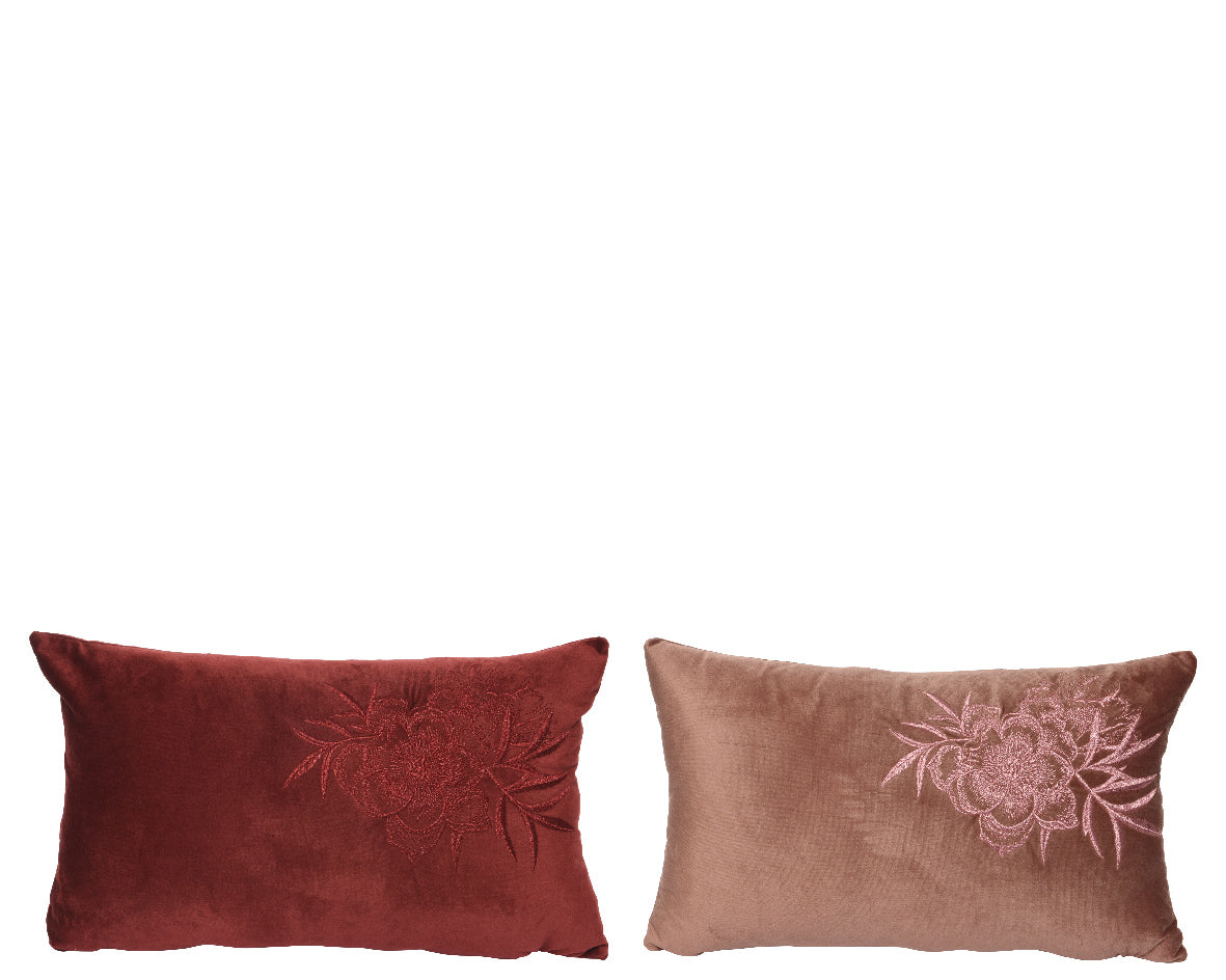 Cuscino Velluto Rosa Decorato 1 Pezzo