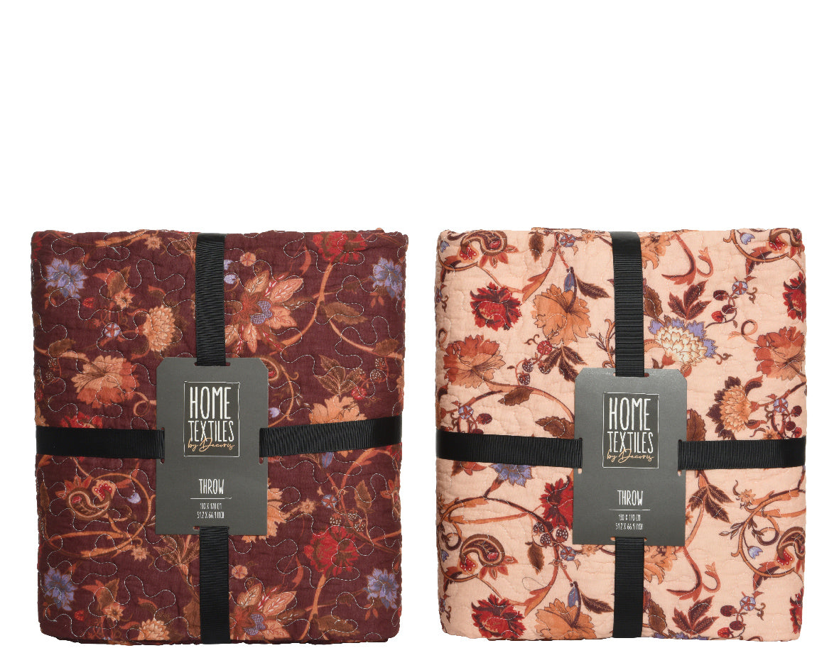 Plaid Cotone Con Fiori 130X170 Cm