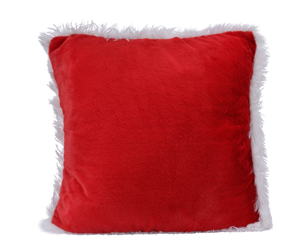 Cuscino Rosso Frangia Bianca 45X45 Cm