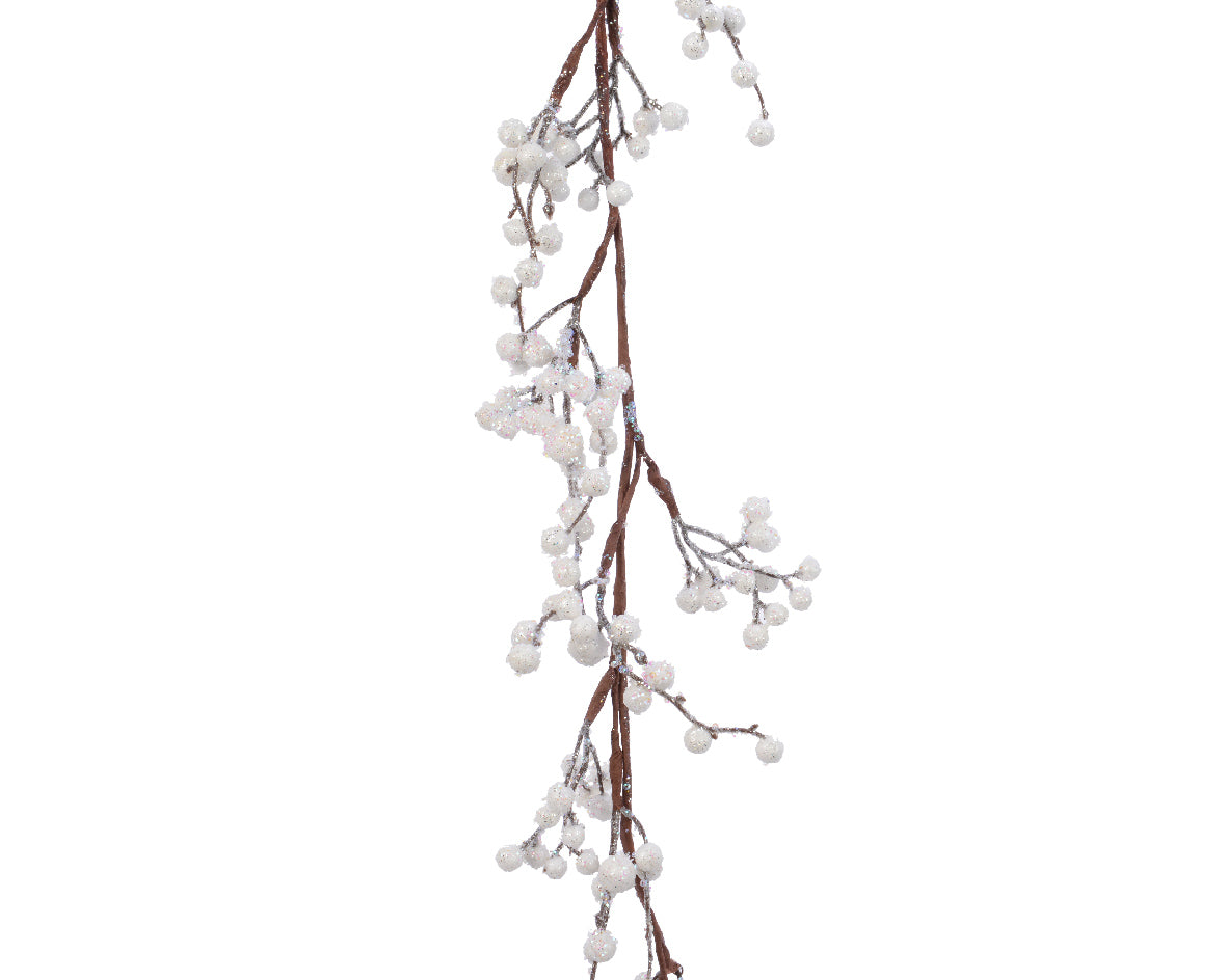 Ghirlanda Bacche Blu Ghiacciate decorazione natalizia in schiuma dimensioni 4 x 10 x 120 cm per addobbi festivi - DeMatteis.it