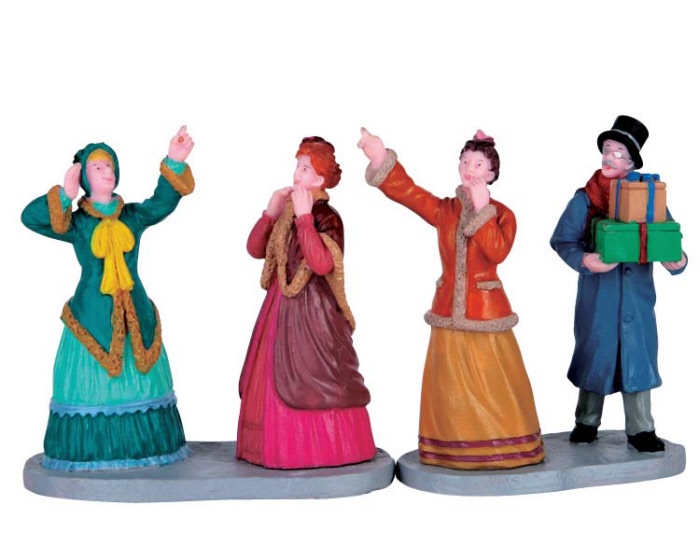 Window Shoppers Set Of2 Lemax figurine decorative per villaggio natalizio con personaggi vittoriani - DeMatteis.it