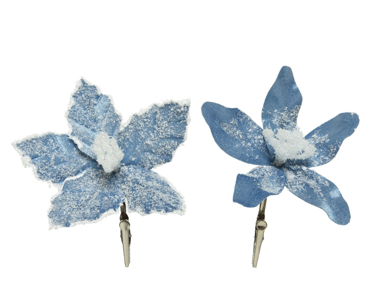 Fiore Stella Natale Azzurra 13X3 Cm 1 Pezzo