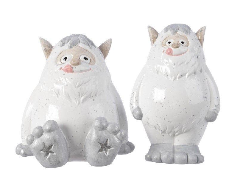 Yeti Terracotta Bianco decorativo da 10 cm, oggetto ornamentale in ceramica per arredamento - DeMatteis.it