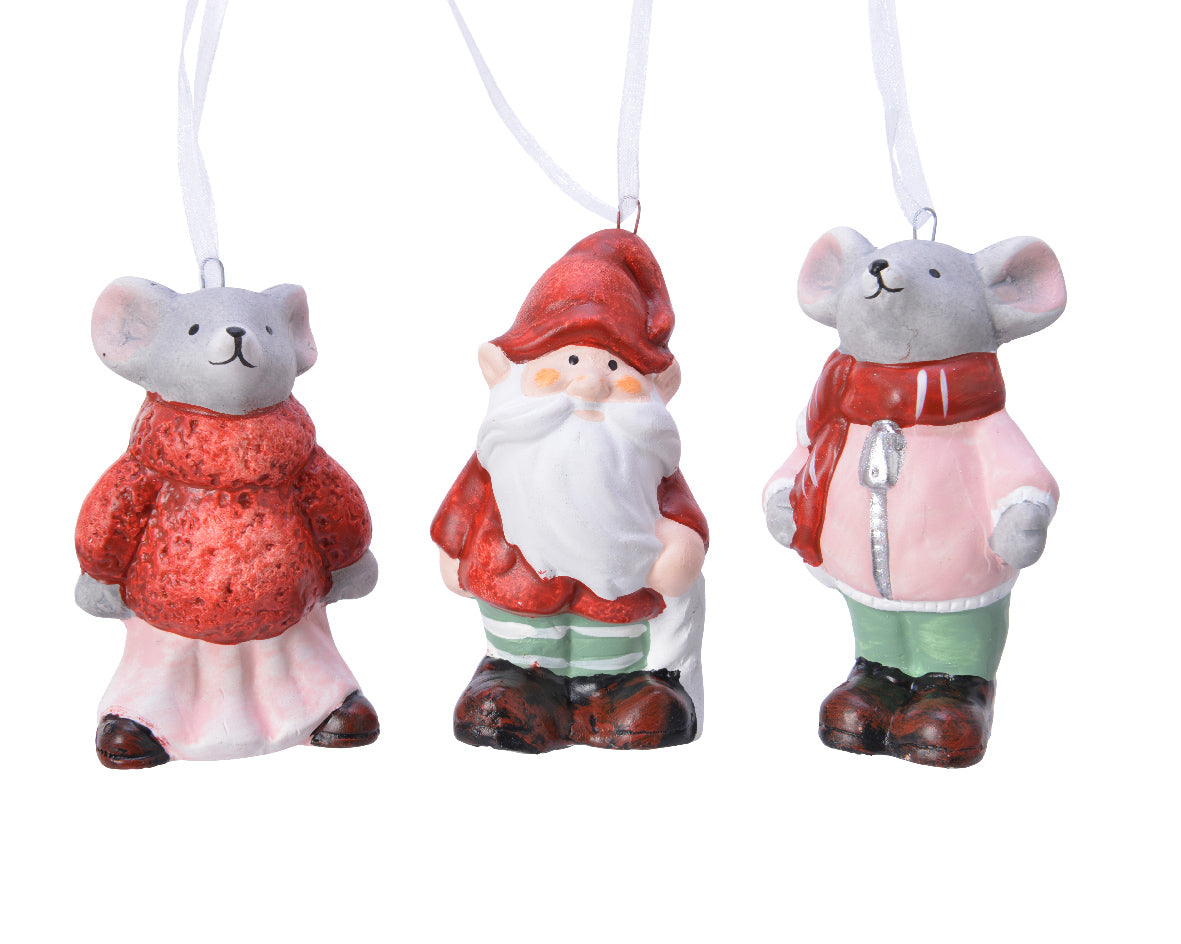 Pendente figura terracotta decorazione natalizia 5x7 cm ornamento per albero di Natale - DeMatteis.it