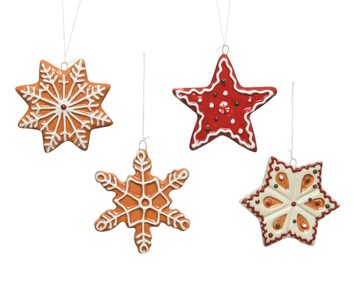 Pendente Stella Fiocco Marzapane decorazione natalizia per albero di Natale 8 x 9 cm pezzo singolo - DeMatteis.it