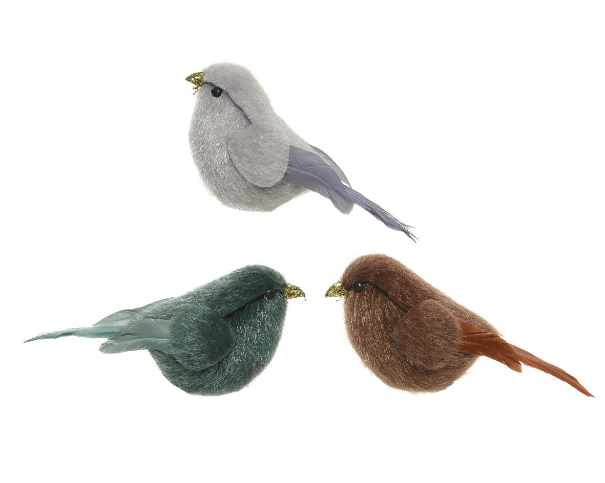 Uccellino decorativo con clip per addobbi natalizi dimensioni 5 x 11 x 5 cm - DeMatteis.it