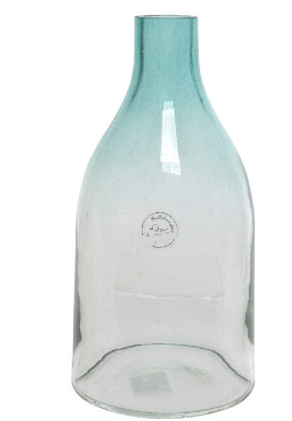 Vaso Vetro Decorato Azzurro 15X30 Cm