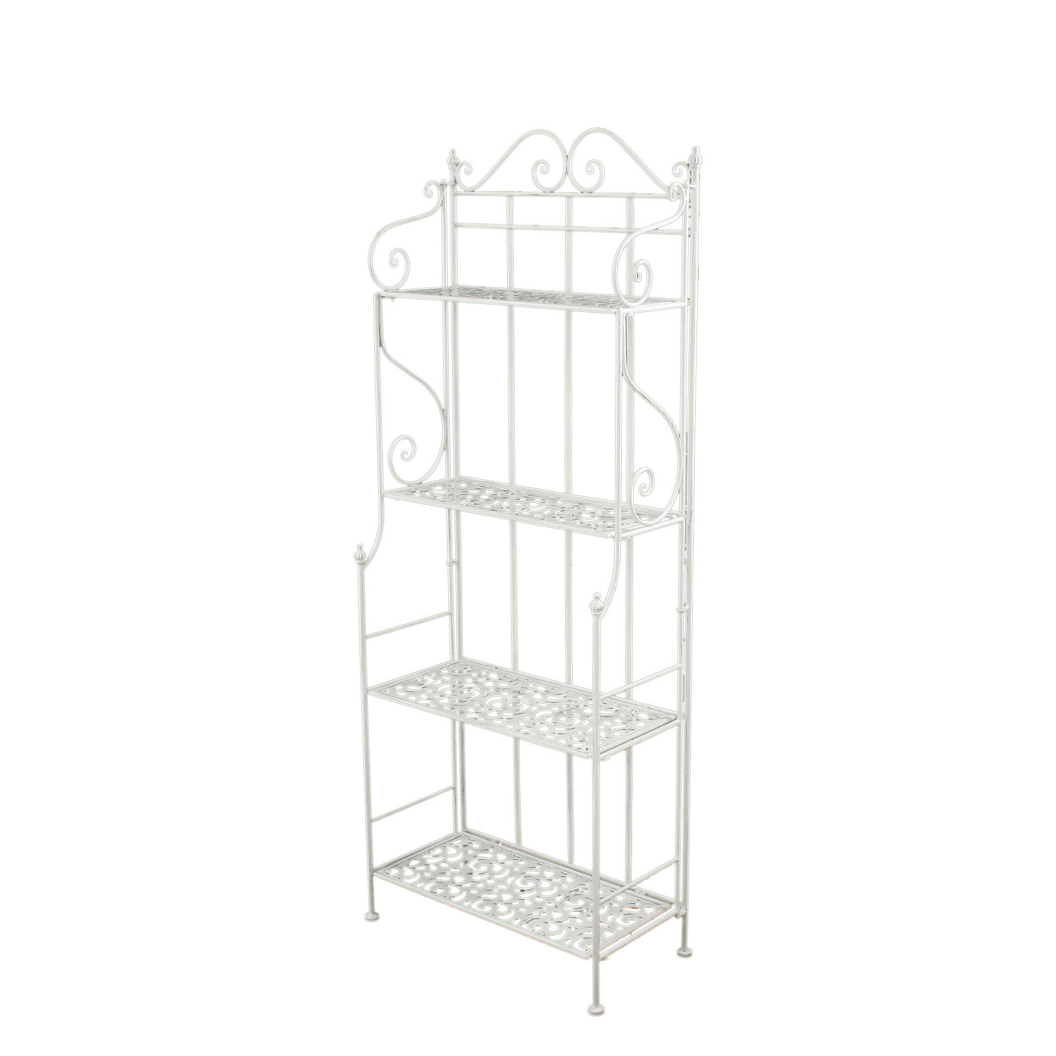 Scaffale Metallo Bianco Jessica 4 Piani 59X29X158 Cm