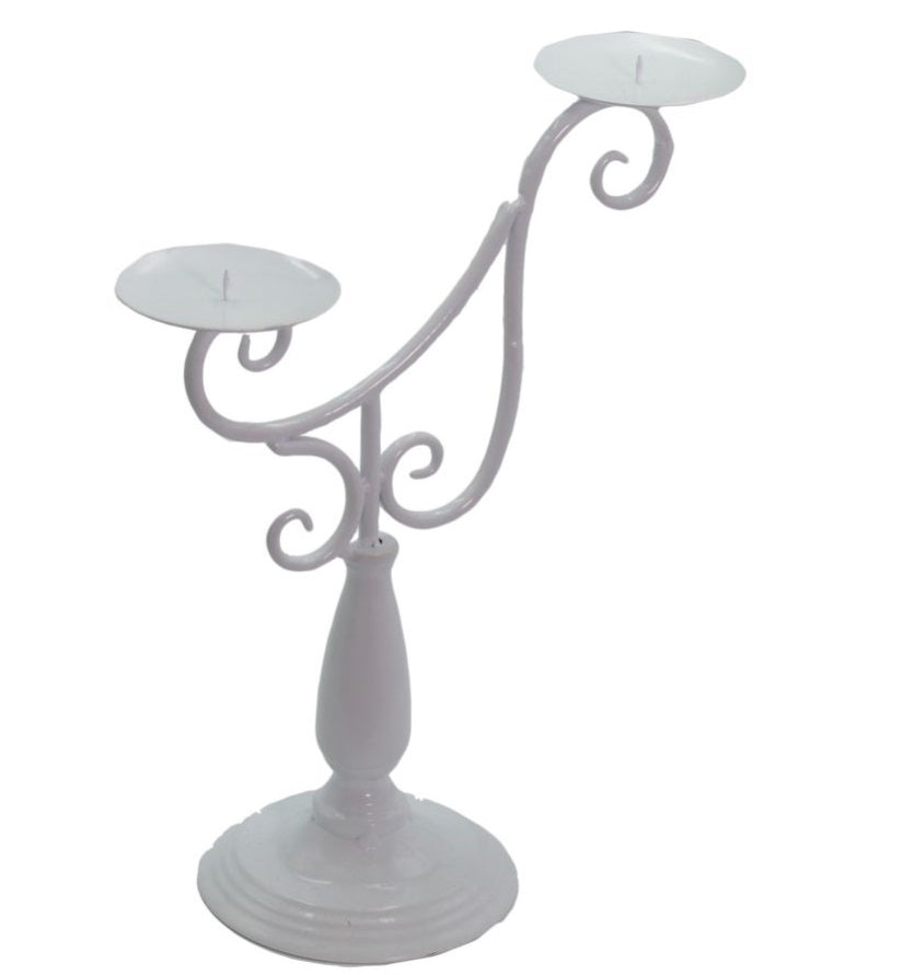 Portacandele Arezzo Bianco 31X44 Cm