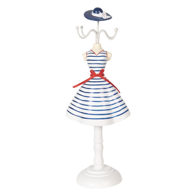 Portagioie Azzurro Bianco 12X8X32 Cm