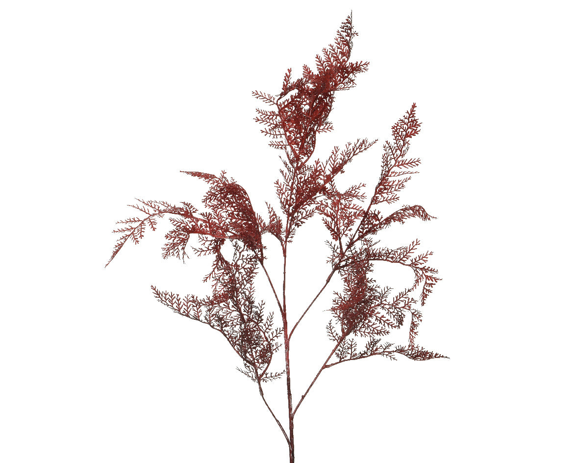 Ramo Felce Borgogna decorativo artificiale per allestimenti floreali 110 cm di altezza - DeMatteis.it