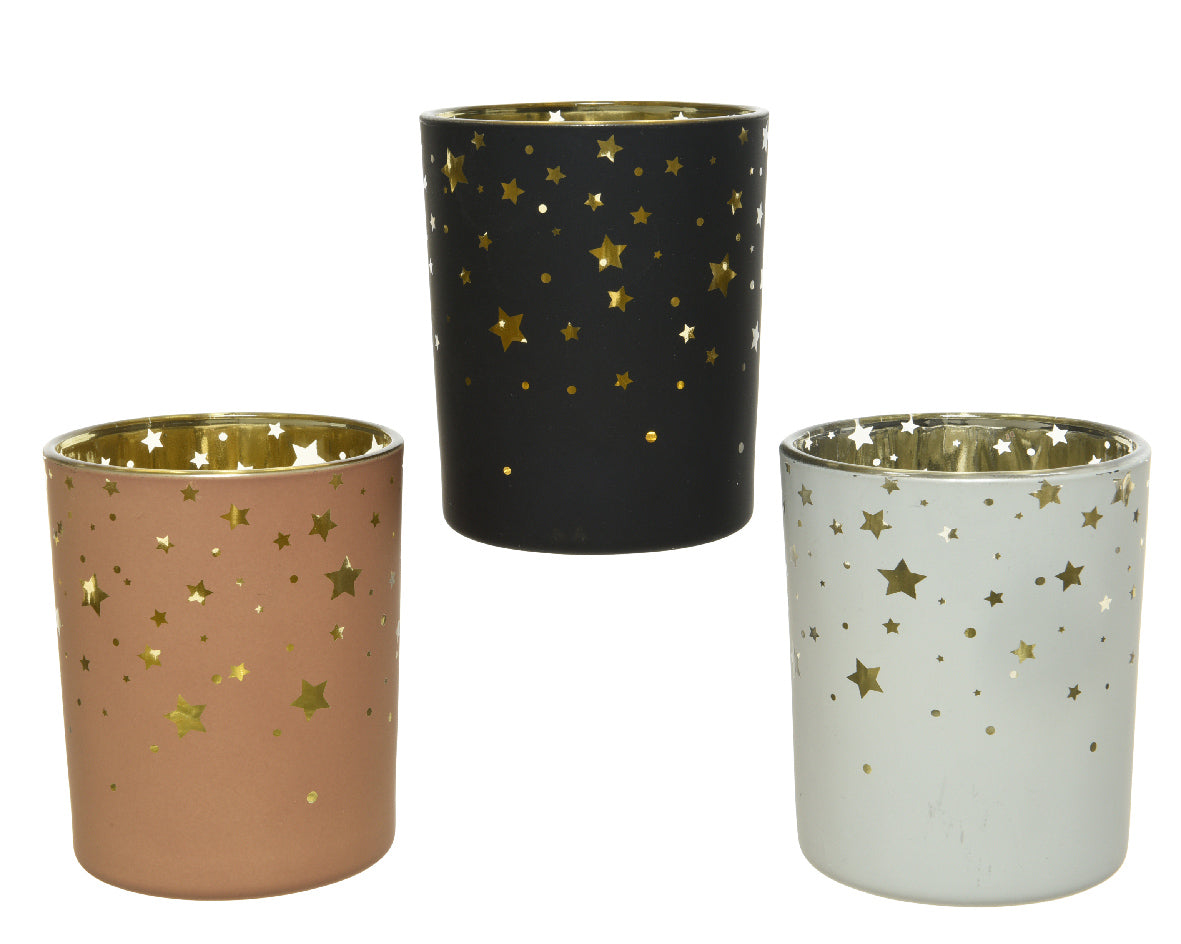 Porta T-Light Con Stelle 7X9 Cm 1 Pezzo