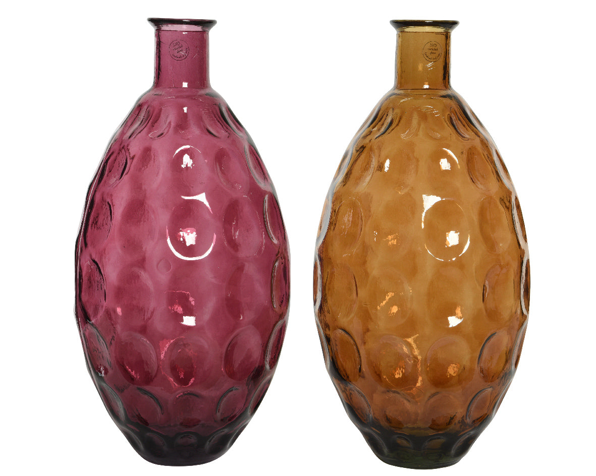 Vaso Vetro Ricilato Rosso Cannella D 28X59 Cm 1 Pezzo