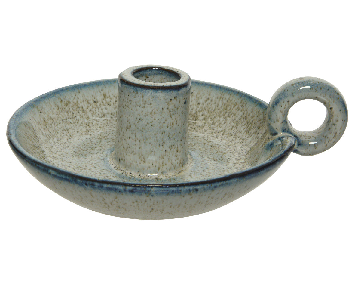 Portacandela Pietra Bianco Blu 16X14 Cm