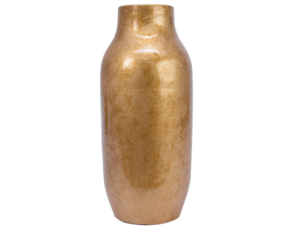 Vaso Terracotta Finitura Oro Antico D 22X50 Cm