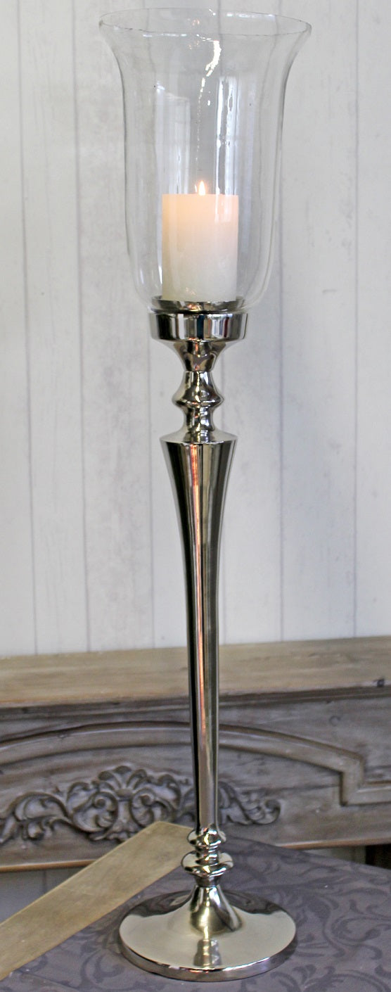 Candeliere Silver Vetro 19X19X86 Cm