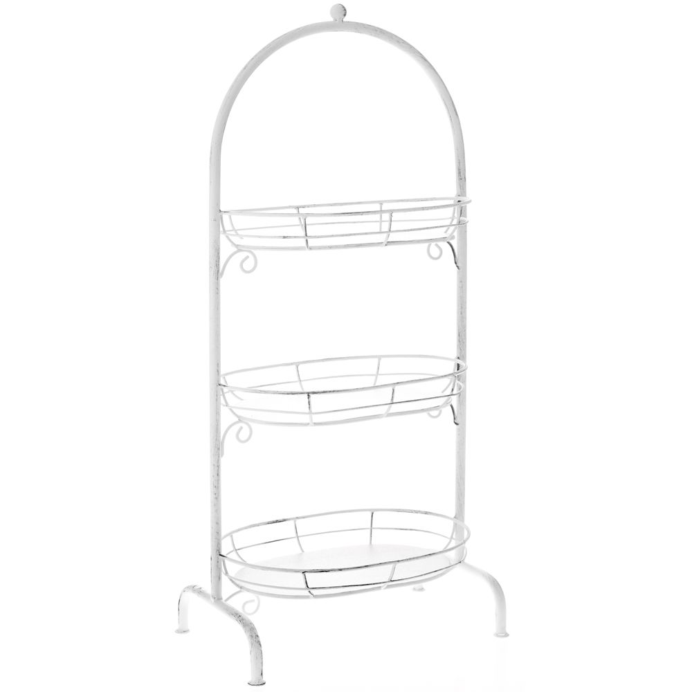 Alzata Tre Contenitori Bianco 18X20X61 Cm