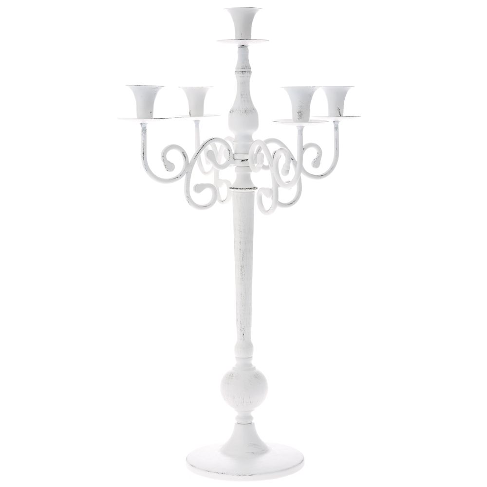 Candelabro Metallo Bianco Antico 39X39X68 Cm