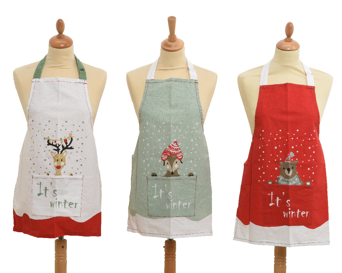 Grembiule Bimbo Colorato protezione per cucina e attività creative dimensioni 60 x 50 cm in cotone con stampa invernale - DeMatteis.it