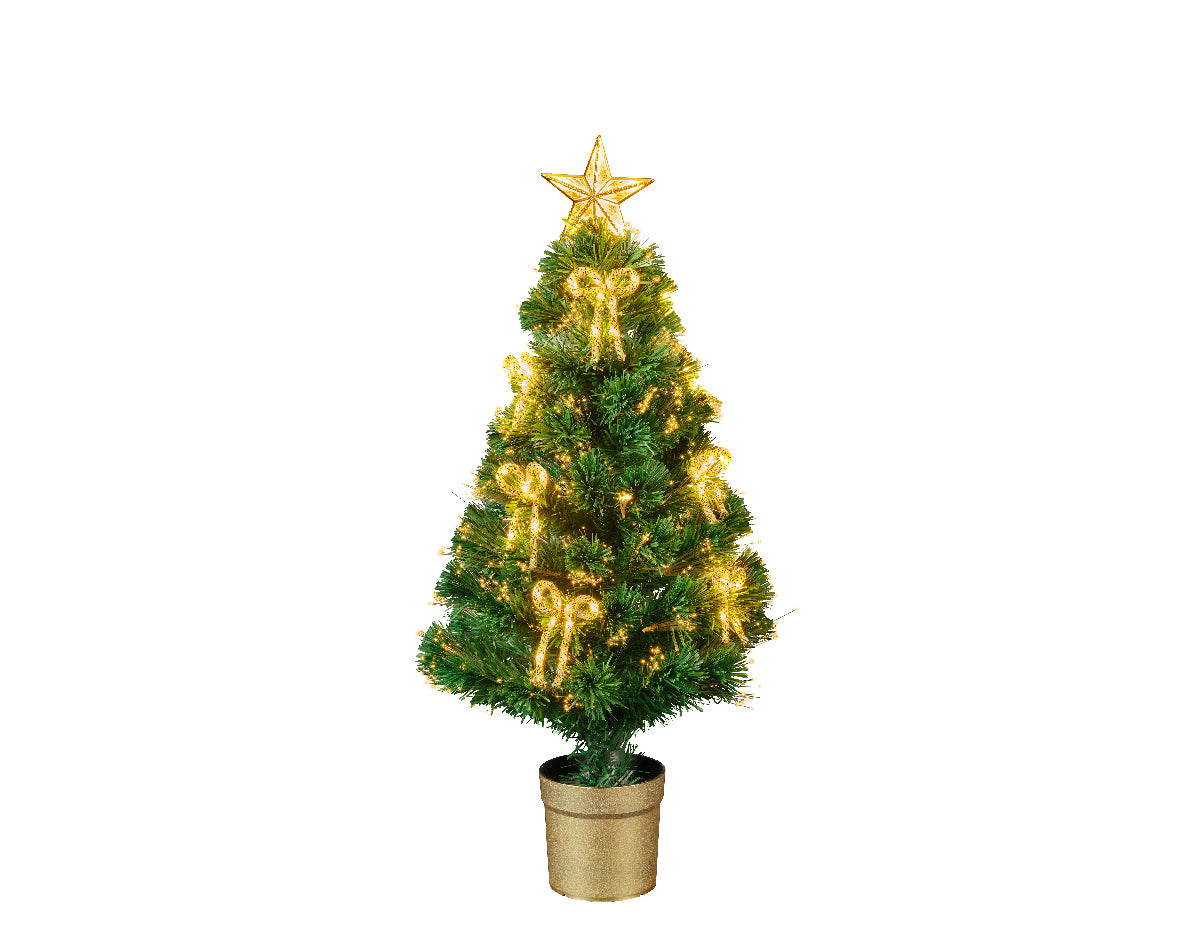 Albero Di Natale Fibra Ottica Cornwall 90 cm con 33 LED luce calda per decorazioni natalizie - DeMatteis.it