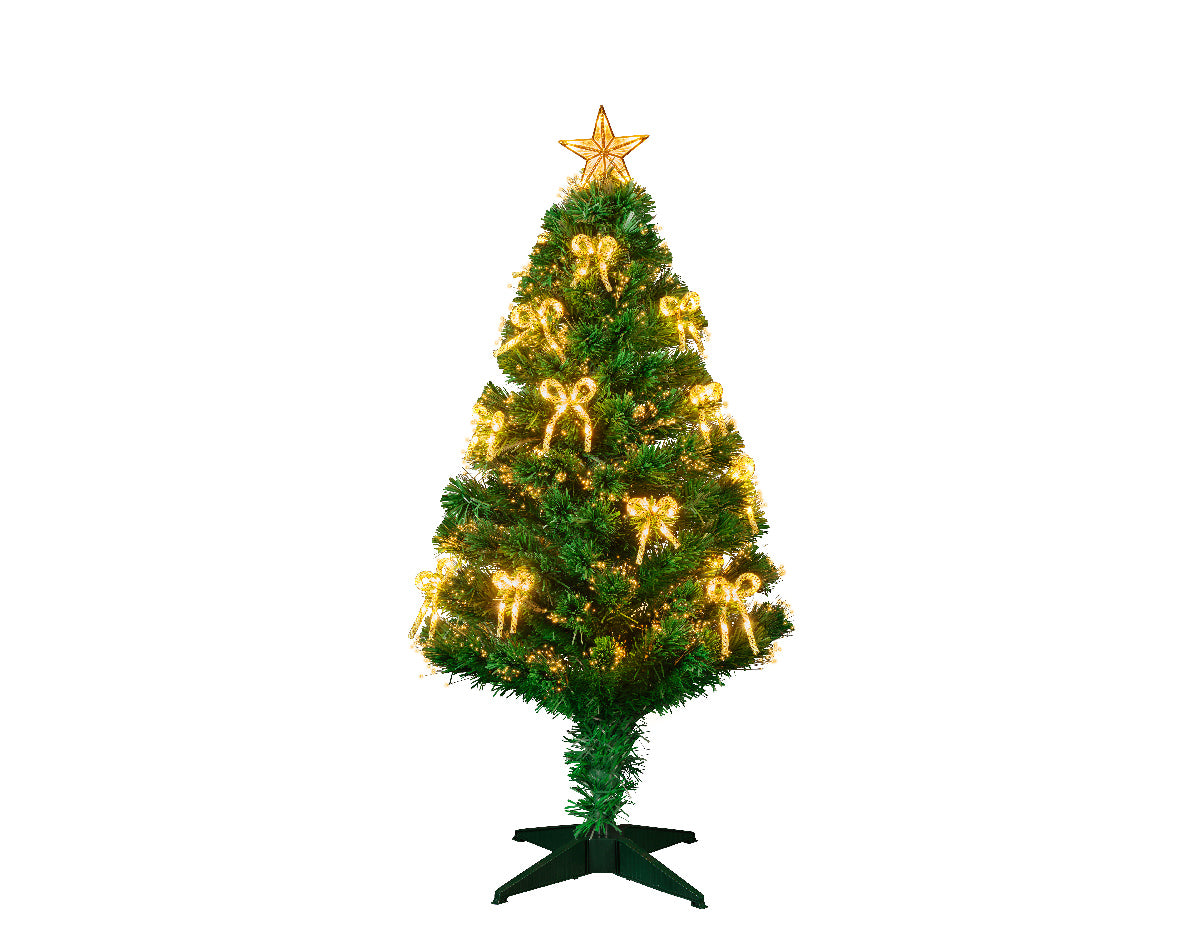 Albero Di Natale Fibra Ottica Cornwall 120 cm con illuminazione LED luce calda e 48 punti luminosi per decorazioni natalizie - DeMatteis.it