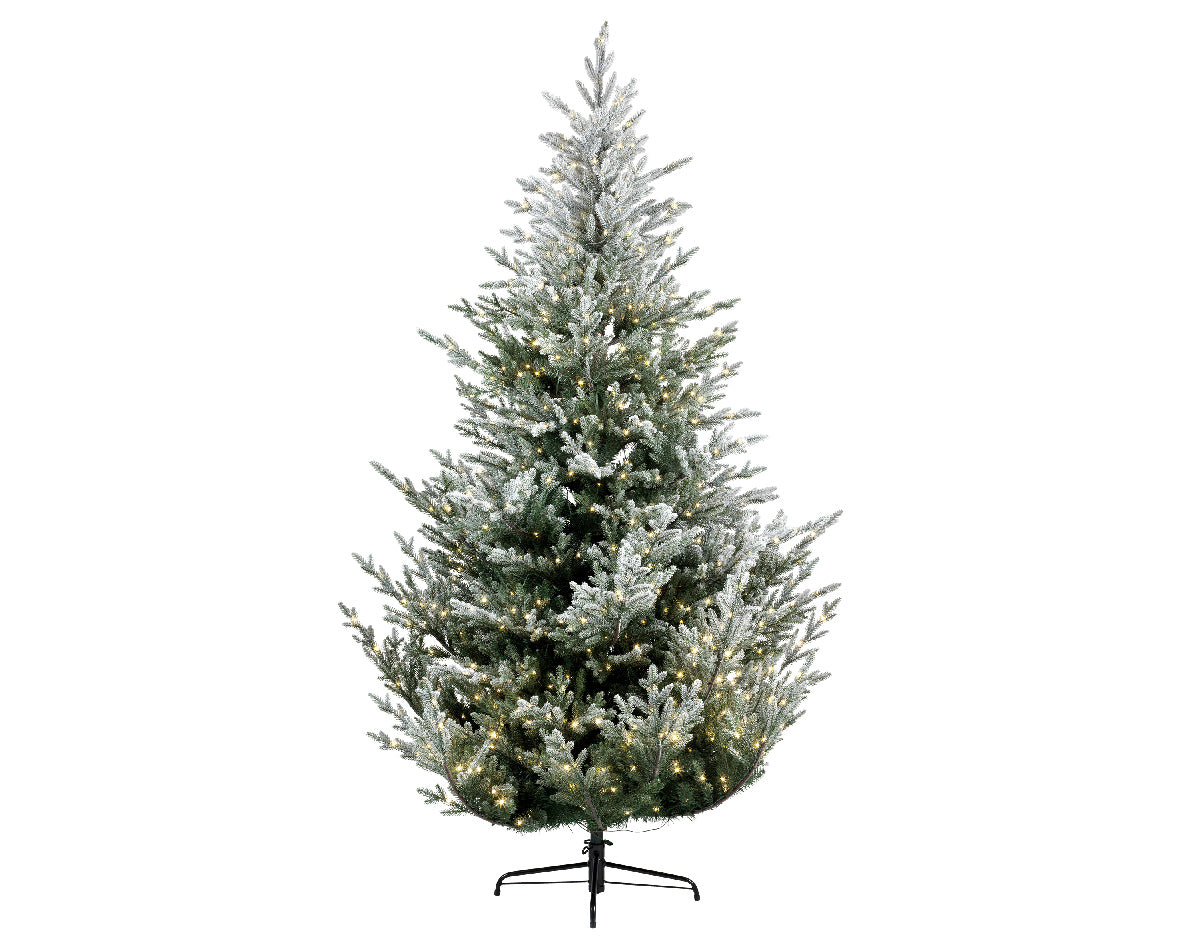 Albero Norway Innevato 900 Microled 210 cm per decorazioni natalizie con illuminazione LED integrata - DeMatteis.it