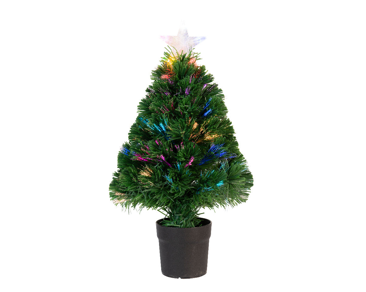 Albero Di Natale A Fibra Ottica Multicolor Kaemingk per decorazione natalizia con illuminazione integrata - DeMatteis.it