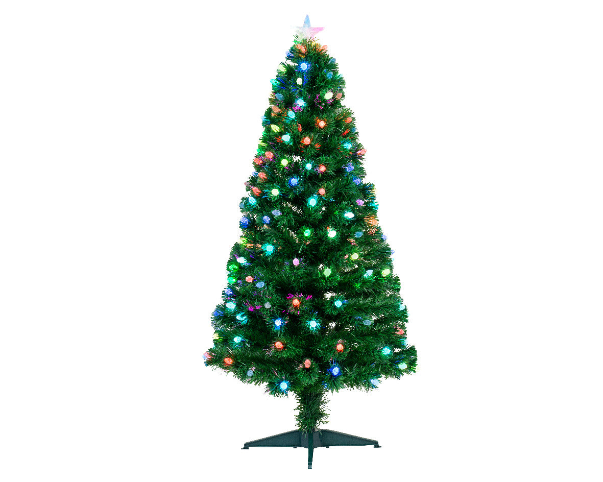 Albero di Natale fibra ottica Prestwick 120 cm con 154 LED multicolore per decorazioni natalizie - DeMatteis.it
