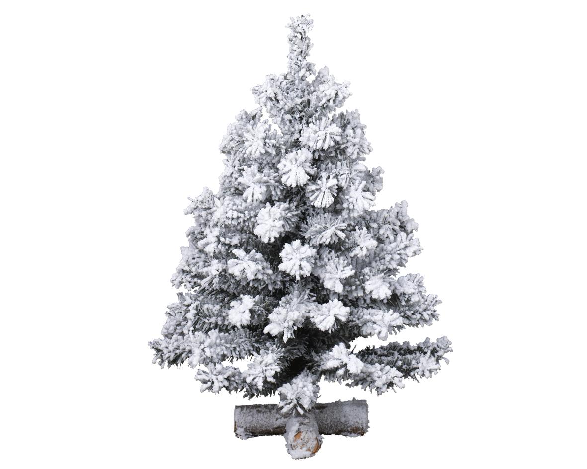 Albero Toronto Innevato decorativo natalizio altezza 45 cm con base a croce in legno 58 punte - DeMatteis.it