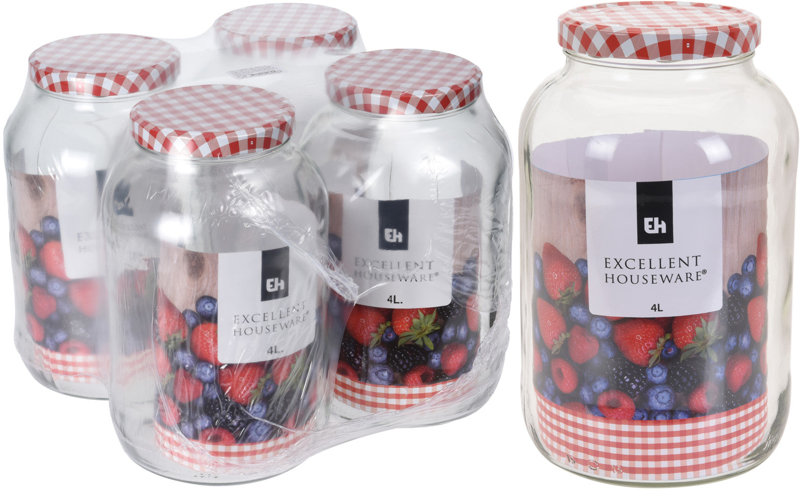 Barattolo Vetro Coperchio 4 Lt