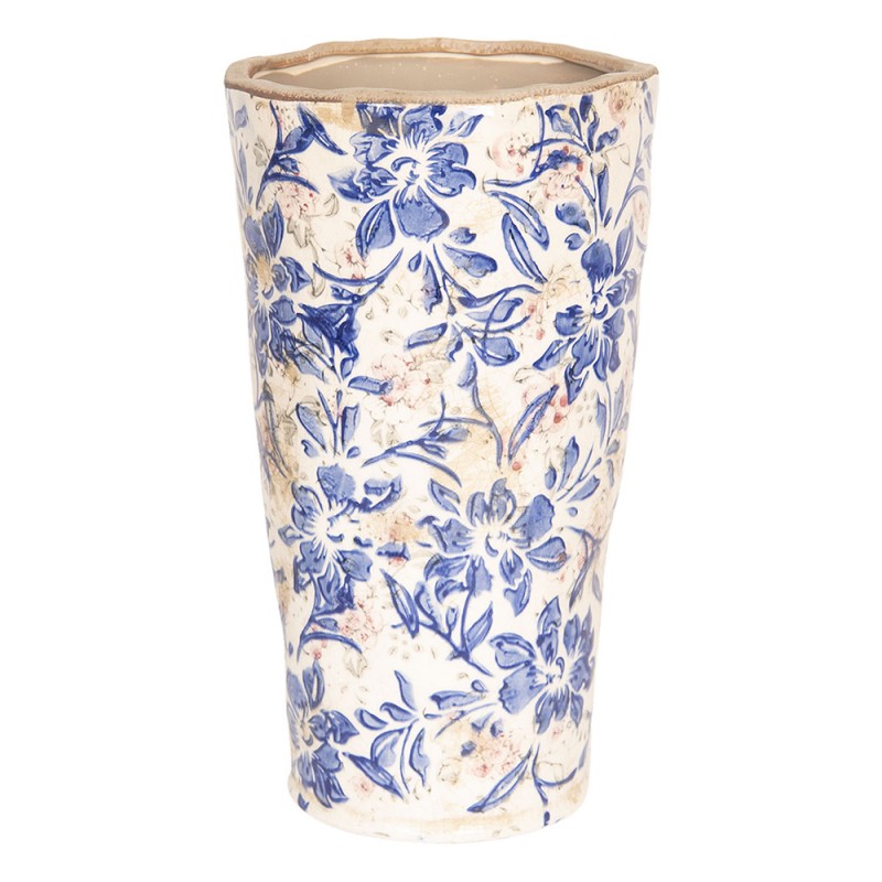 Vaso Per Fiori Decoro Blu 17X30 Cm