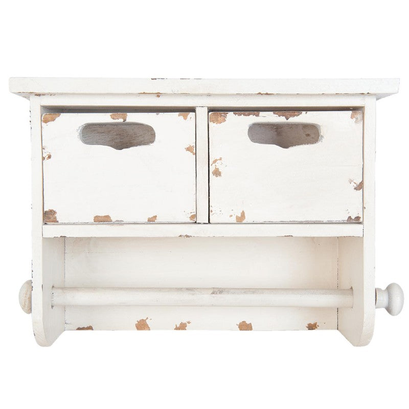 Portarotolo Da Cucina Bianco Con Cassetti 30X13X22 Cm